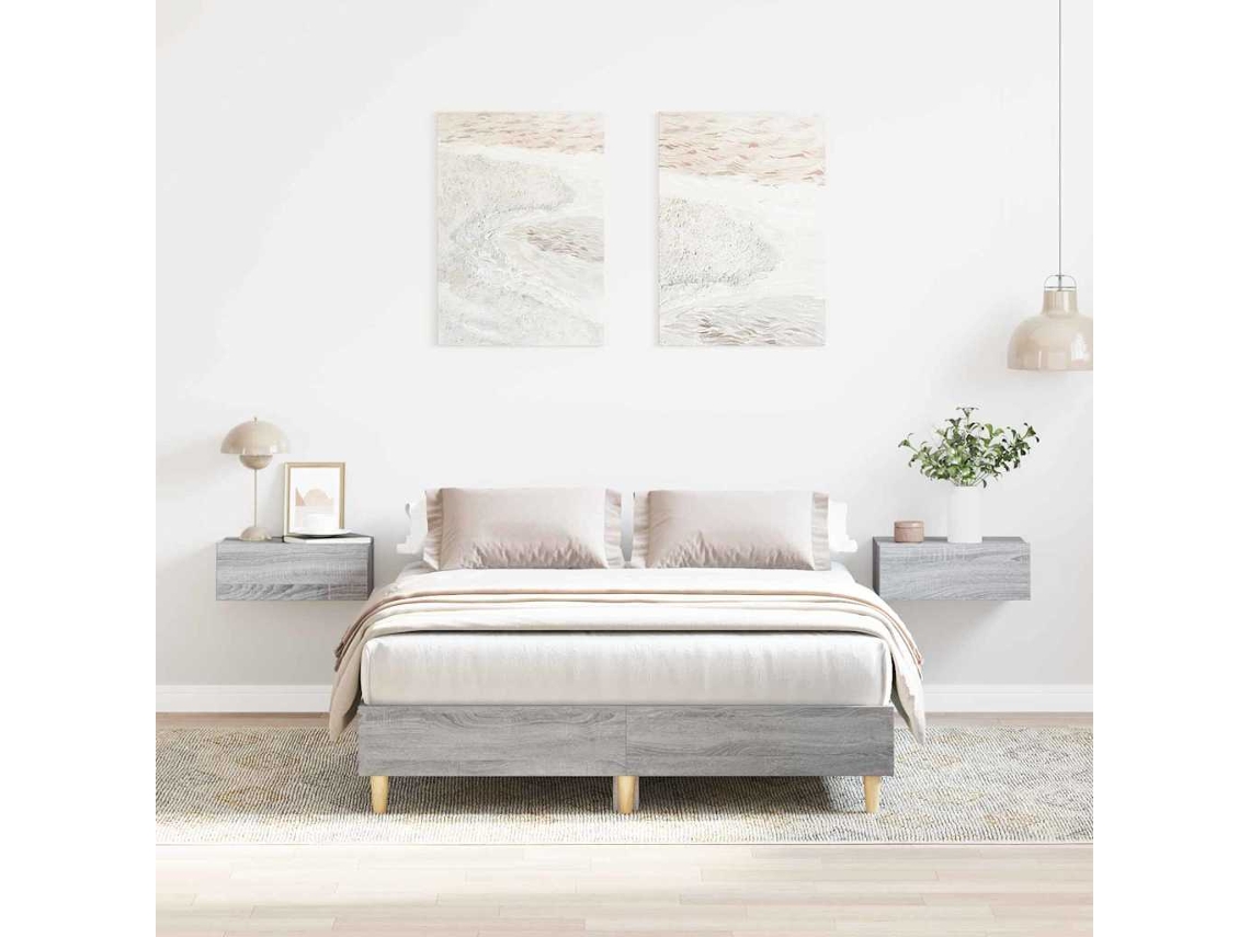 Vidaxl Estrutura da Cama Cinza Sonoma 193 X 123 X 25 Cm