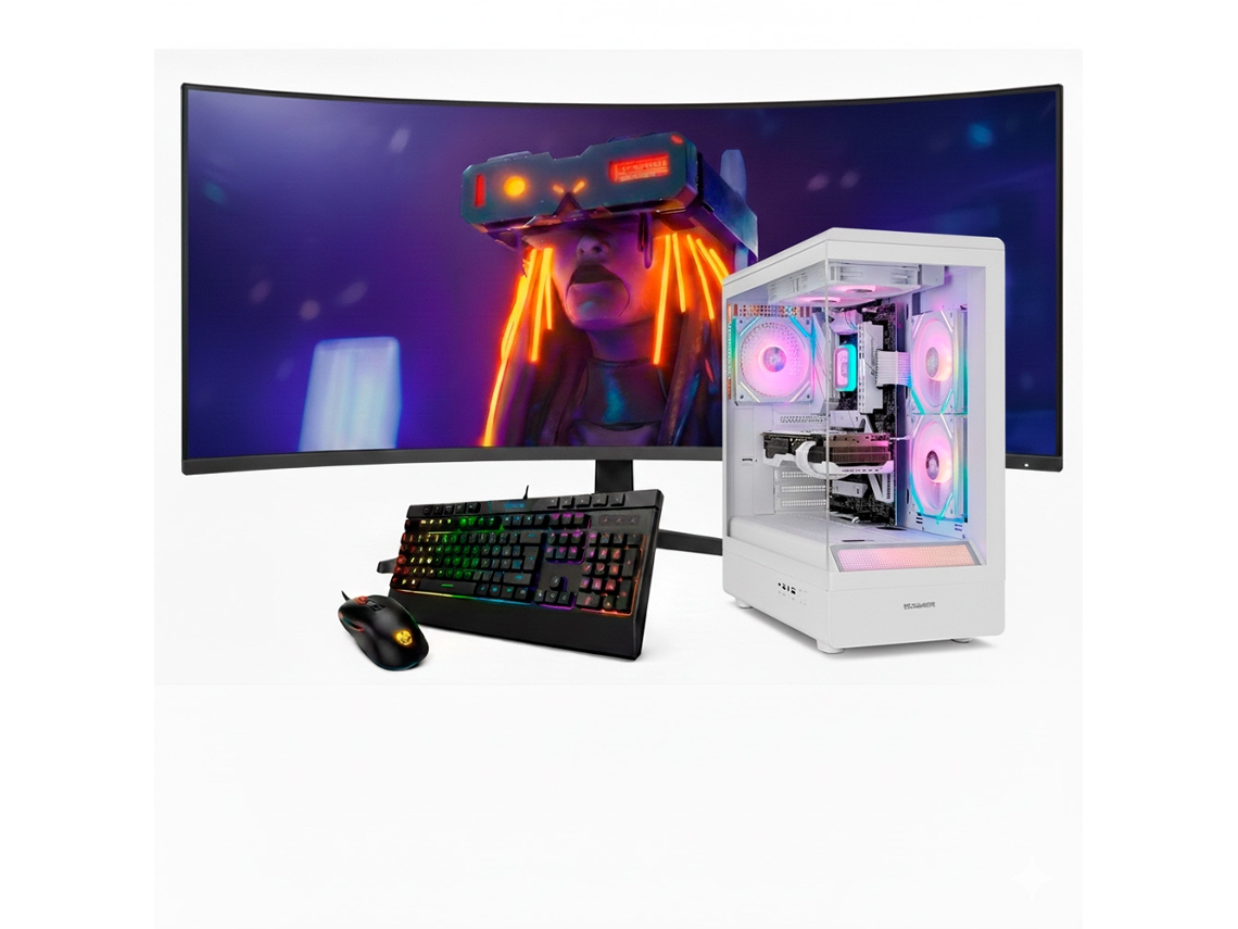 Desktop Gaming Intel I7 14700kf / 9070 / 32gb Ram / 1tb Ssd / Windows 11 Pro / Monitor Curvo 34” Qhd 165hz / Signal Blanco