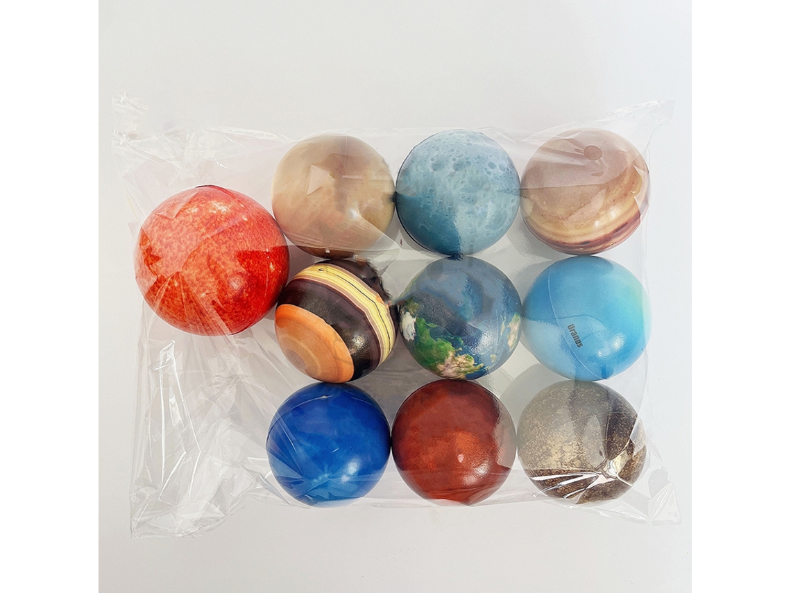 Mali 10pcs Bola de Pressão Sistema Solar Planetas Mola Suave Pu Decorativa 63mm