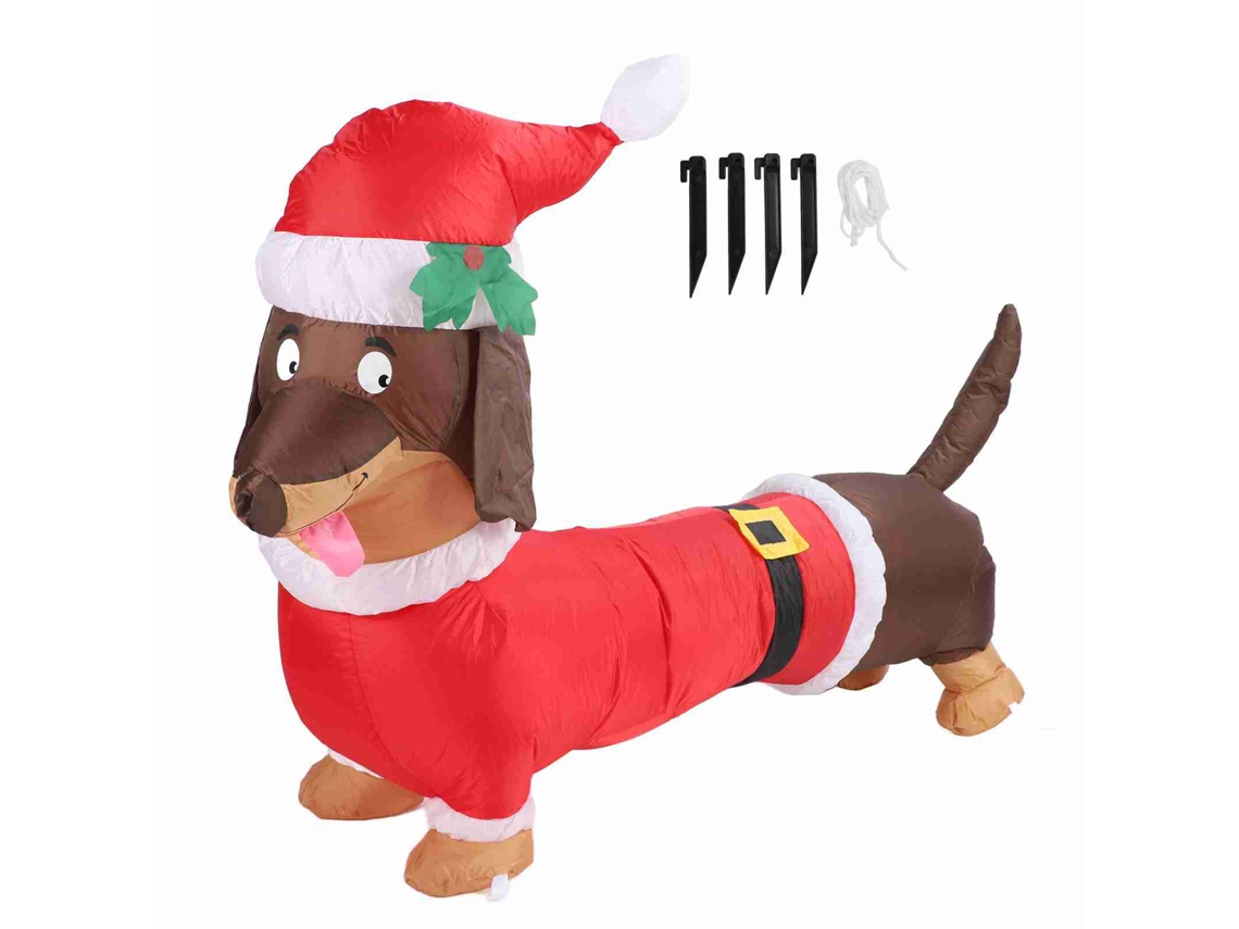 Cachorro Dachshund Inflável Iluminado 1.5m Natal 220v