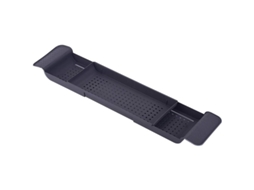 Bandeja De Baño Extensible De Plástico Con Diseño Antideslizante Para Accesorios De Baño Gris Oscuro