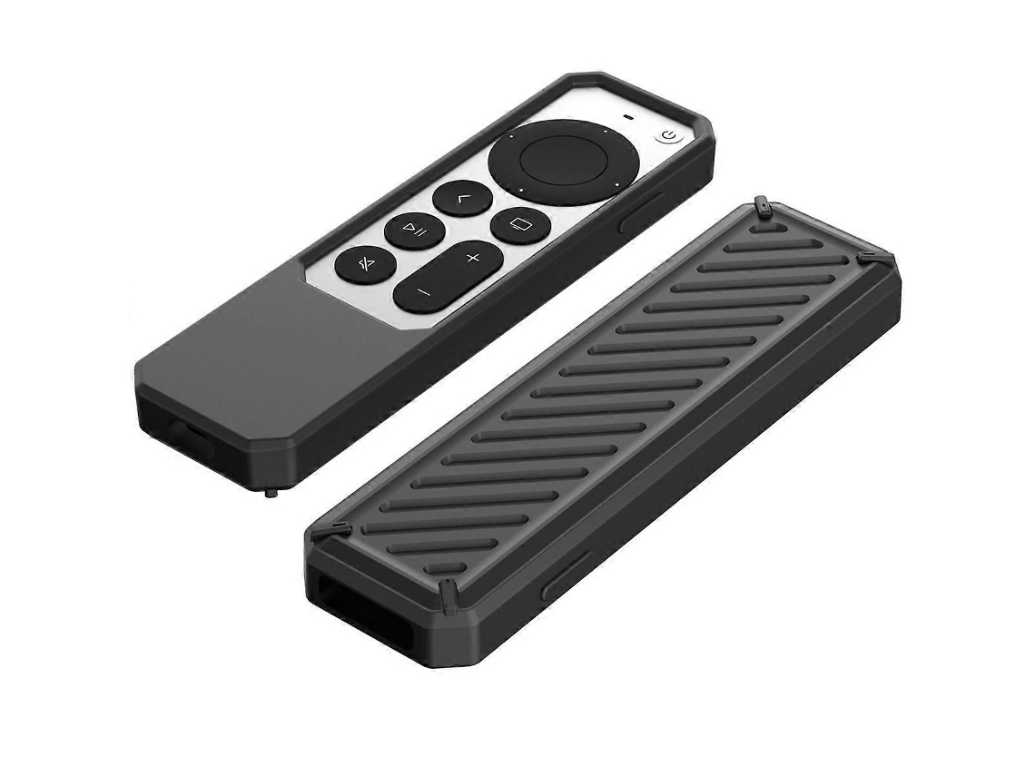Capa Protetora De Silicone Preta Para Controle Remoto Da Apple Tv 4k (2021), Antiderrapante E Resistente A Impactos, Cor Preta.