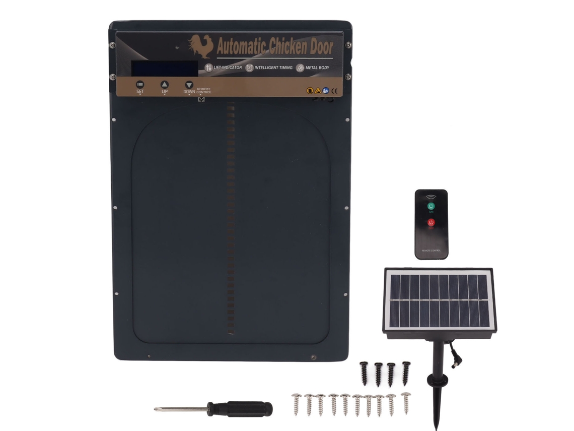Portão automático solar para galinheiro LAXISCREED com temporizador e sensor de luz
