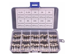 100 Fusíveis De Vidro 5x20mm Em Caixa Fusível 0,2a 20a Slowmoose