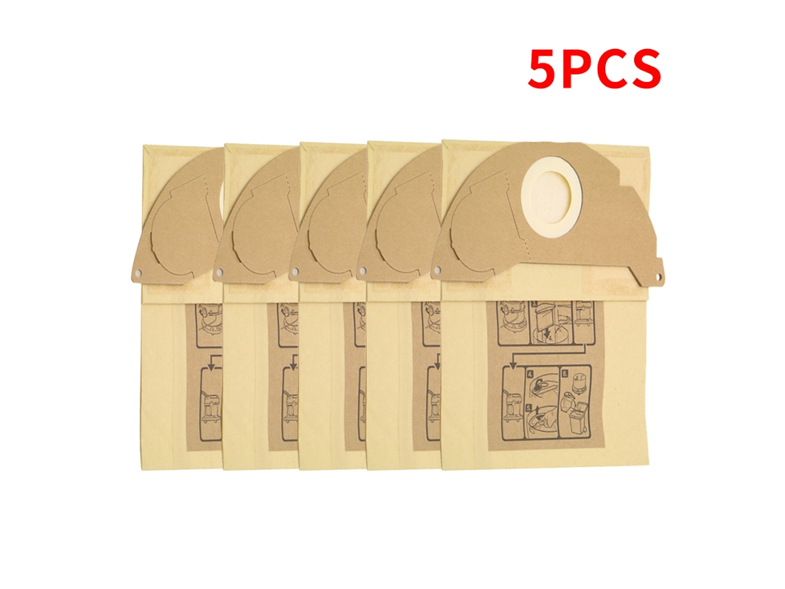 5 peças aspirador de pó sacos de filtro de papel saco de pó substituição para karcher a2000 série wd2.250 6.904-322