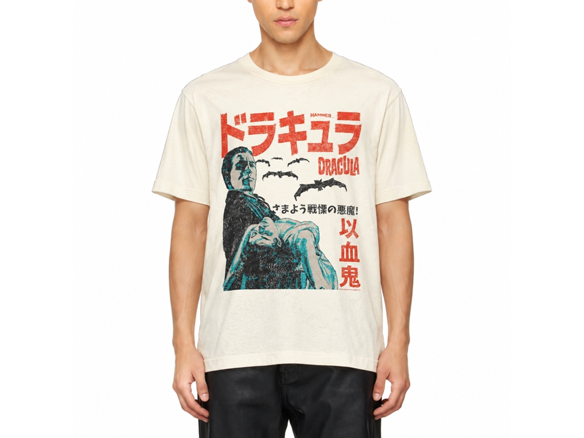 Rockinstone Horror Movies Japan Poster Solid Natural Adult T-shirt Size:l