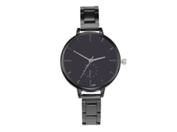 Relógio Analógico de Quartzo Feminino com Pulseira de Aço para Negócios e Presente (preto)