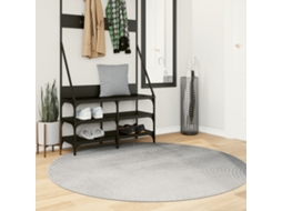 Vidaxl Tapete De Pelo Curto Iza Visual Escandinavo Ø 160 Cm Cinzento