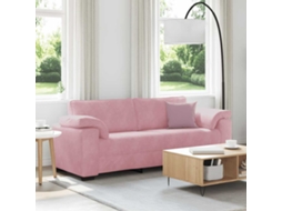 Vidaxl Sofá De 3 Lugares 220x77x82 Cm Veludo Rosa