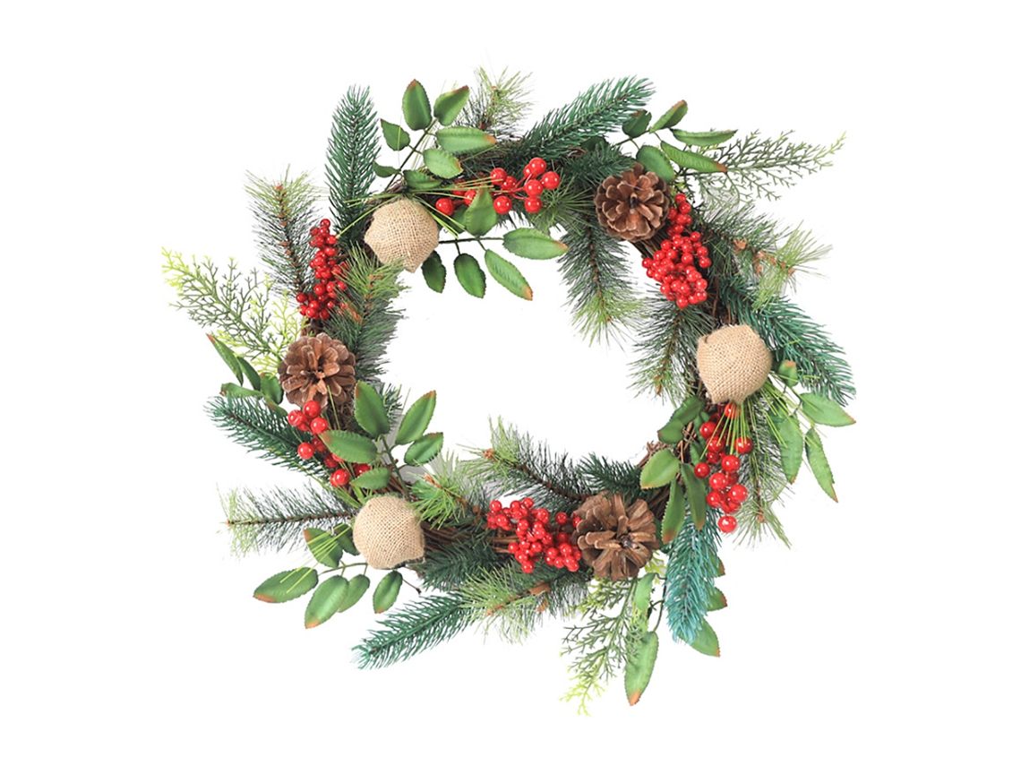 Decoração De Natal Laxiscreed - Coroa De Vime Para Porta Com Enfeites Festivos E Elegantes