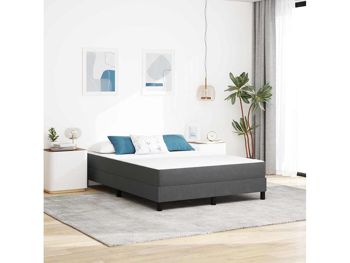 Vidaxl Colchão De Cama Com Colchão Cinzeto 140 X 200 Cm Tecido