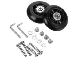 2 Peças Rodas de Reposição para Mala de Viagem com Rolamentos para Reparo de Bagagem 70* 24mm, Pretas AQUAFORGE