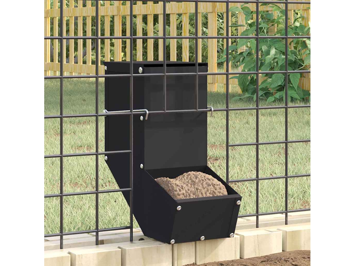 Vidaxl Comedouro Para Coelhos Preto 12,5 X 26 X 28,5 Cm 1 Kg