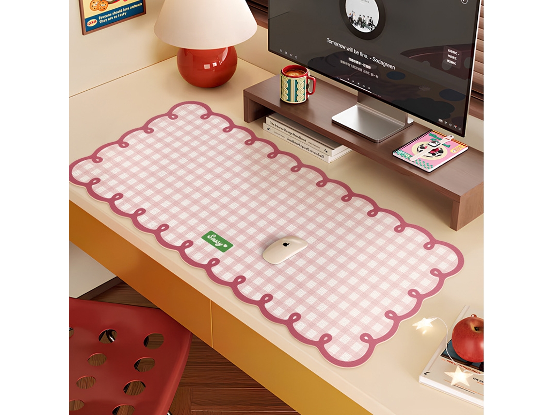 Apoio Para Mouse De Computador Para Mesa De Escritório Para Meninas, 30*60cm, Rosa