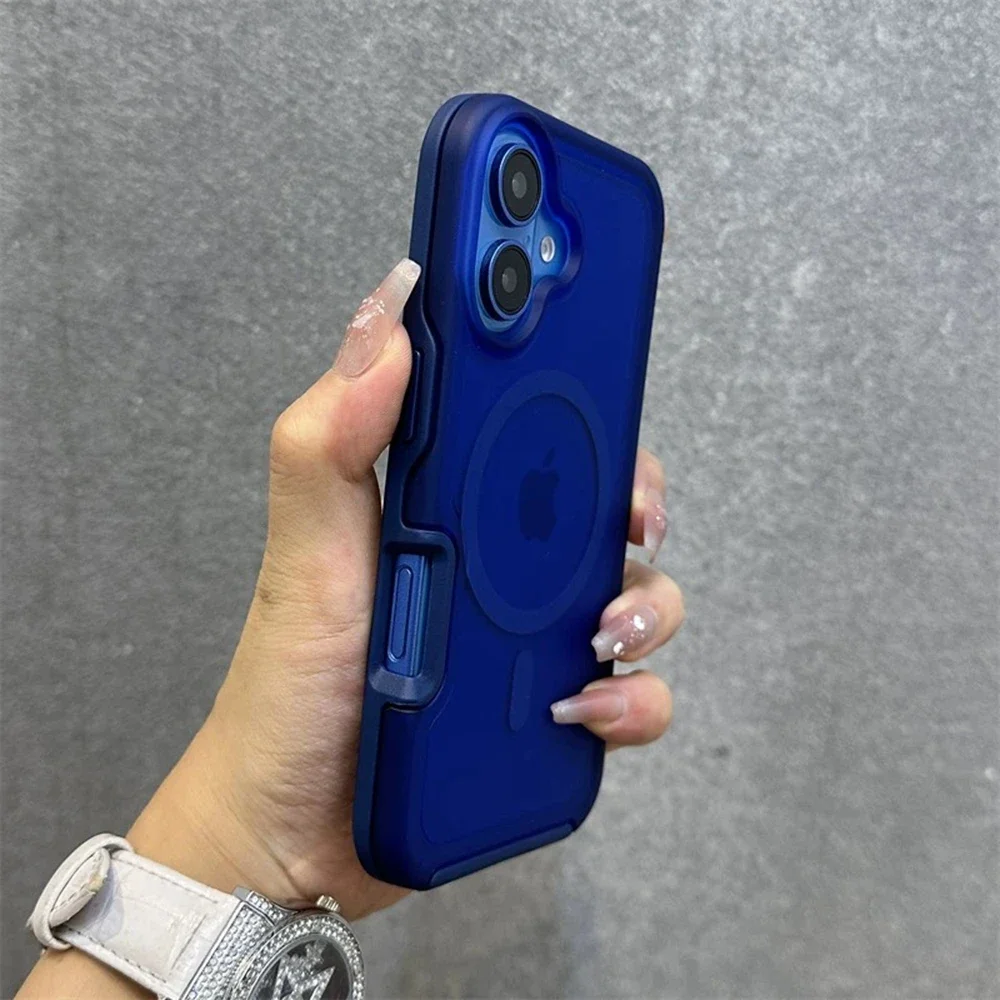 Capa Magnética Fosca Para Celular (azul Escuro 12 Pro), Capa Traseira À Prova De Choque
