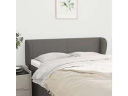 Vidaxl Cabeceira De Cama C/ Abas Tecido 147x23x78/88cm Cinzento-escuro