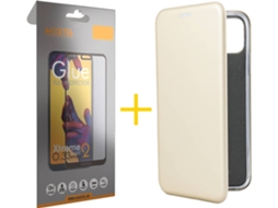 Kit Capa + Película de Vidro Full iPhone 12 Pro Max Skyhe PRM Flip Cover Dourado
