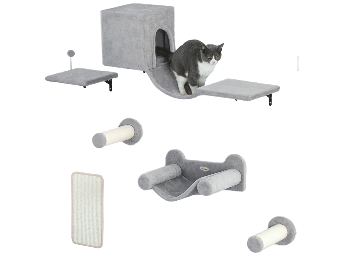Conjunto de Escalada para Gatos 6 Peças com Plataformas