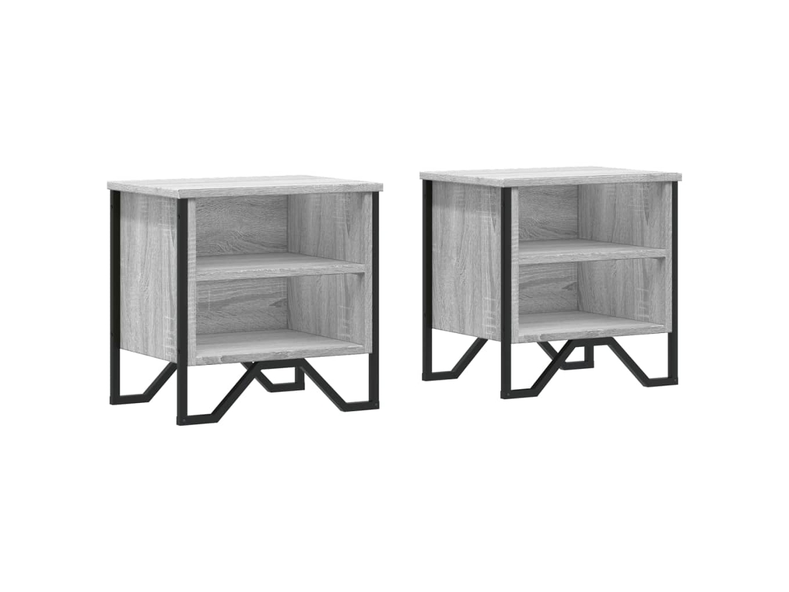 Conjunto de Mesas de Cabeceira 2pcs Derivados de Madeira Cinzento Sonoma MAISON EXCLUSIVE