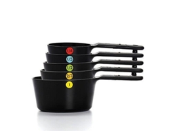 11121701mlnyk Comutador Kvm Conjunto De 6 Peças De Copo Medidor Preto, Plástico, 8,89 X 12,7 X 24,77 Cm Oxo