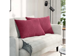 Vidaxl Travesseiros De Sofá 2 Pcs Vinho Vermelho 70 X 50 Cm