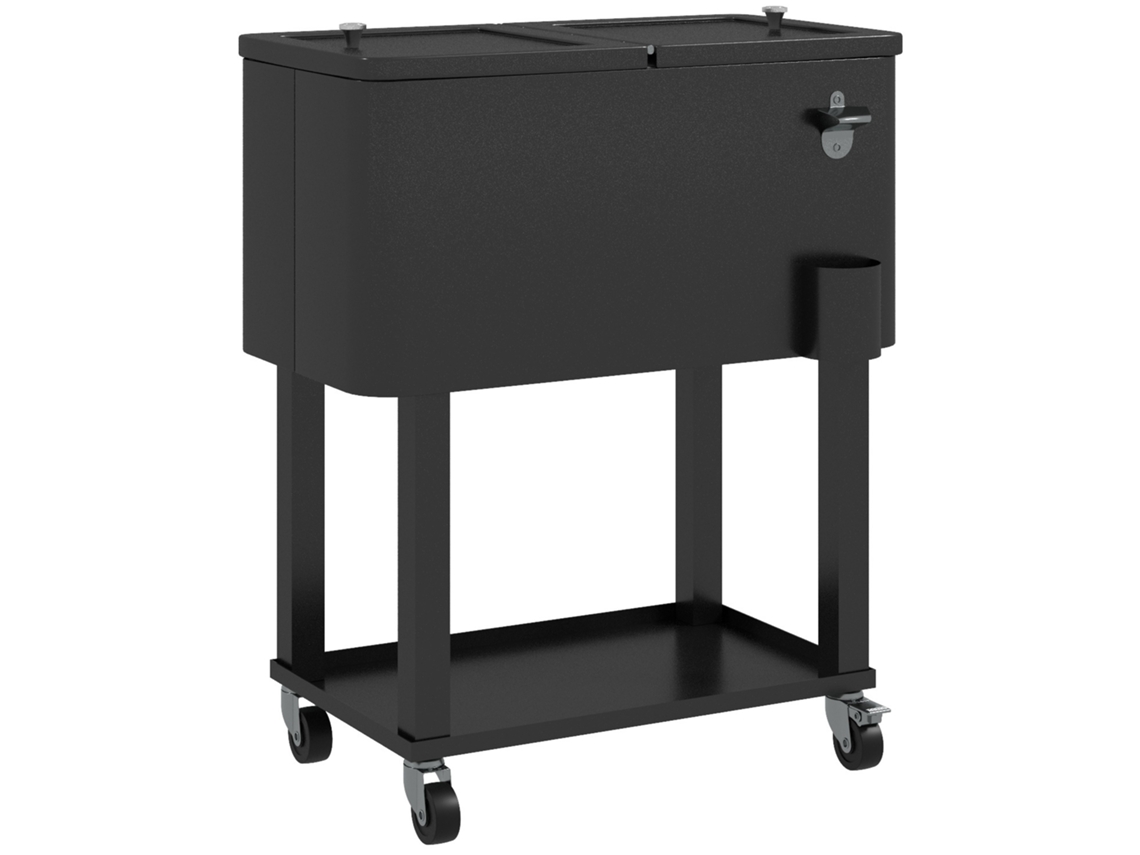 Carrinho Refrigerador de Bebidas 56l S/MARCA com Rodas e Abridor de Garrafas 67x35x80 Cm