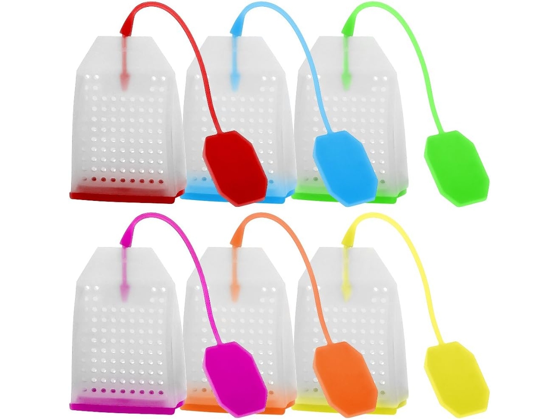 Infusor De Chá Silicone, Pacote Com 6 Unidades, Filtro Reutilizável E Seguro Para Chá A Granel
