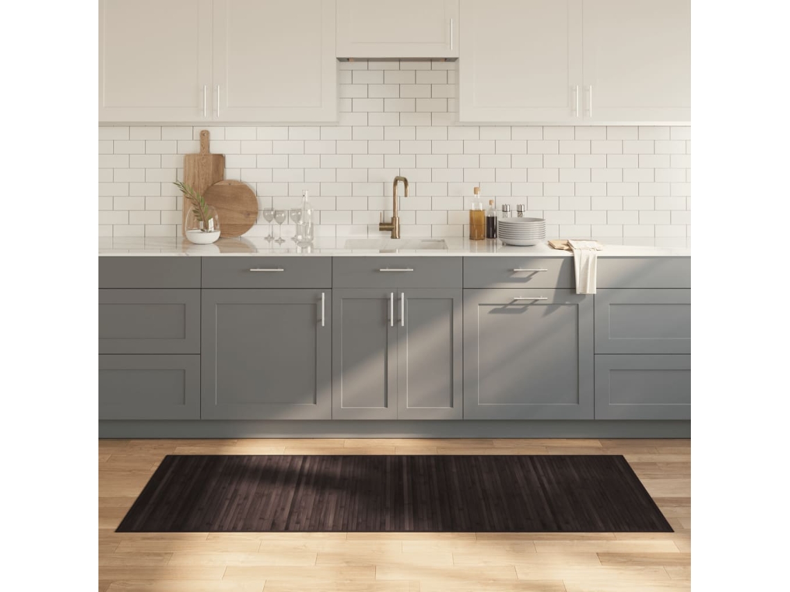 Vidaxl Tapete Retangular 80x200 Cm Bambu Castanho-escuro