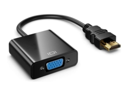 Cabo Adaptador Hdmi Para Vga Conversor Hdmi Para Vga Banhado A Ouro 1080p Preto*