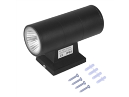 Luz de Parede Led COB 6W com Cabeça Dupla IP65 para Externo e Interno