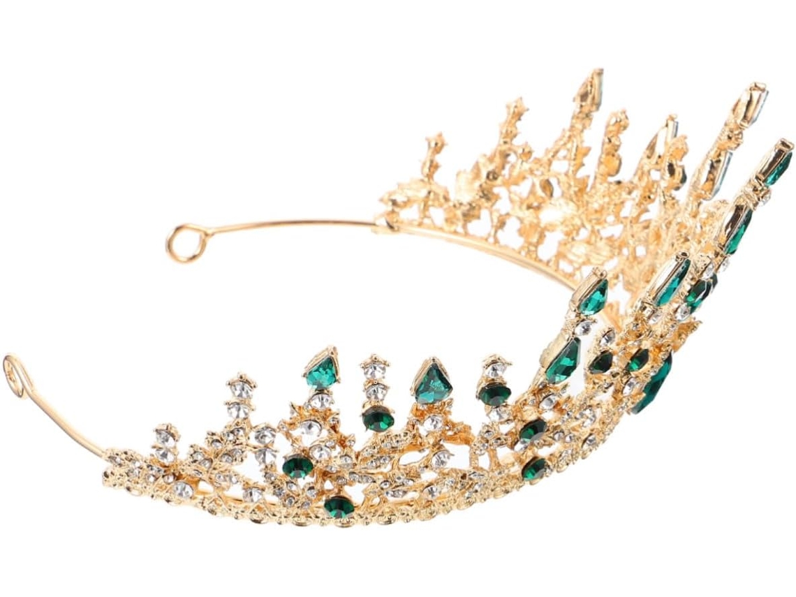 Coroa Nuobesty Em Estilo Barroco Com Strass Transparentes, Acessório De Cabeça Hipoalergênico Para Noivas.
