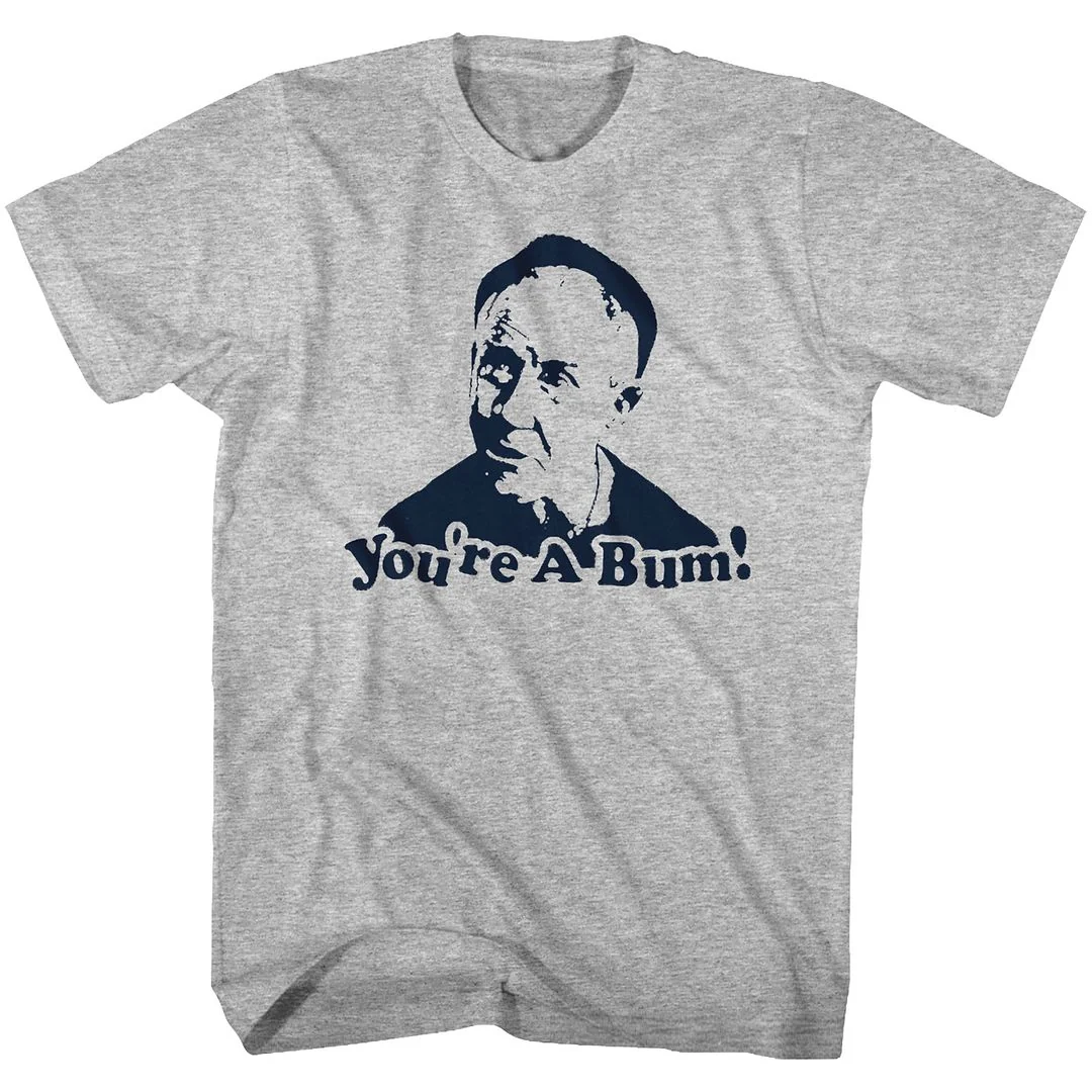 Rockinstone Rocky Movie You're A Bum Heather Gray Adult T-shirt Size:xxxl