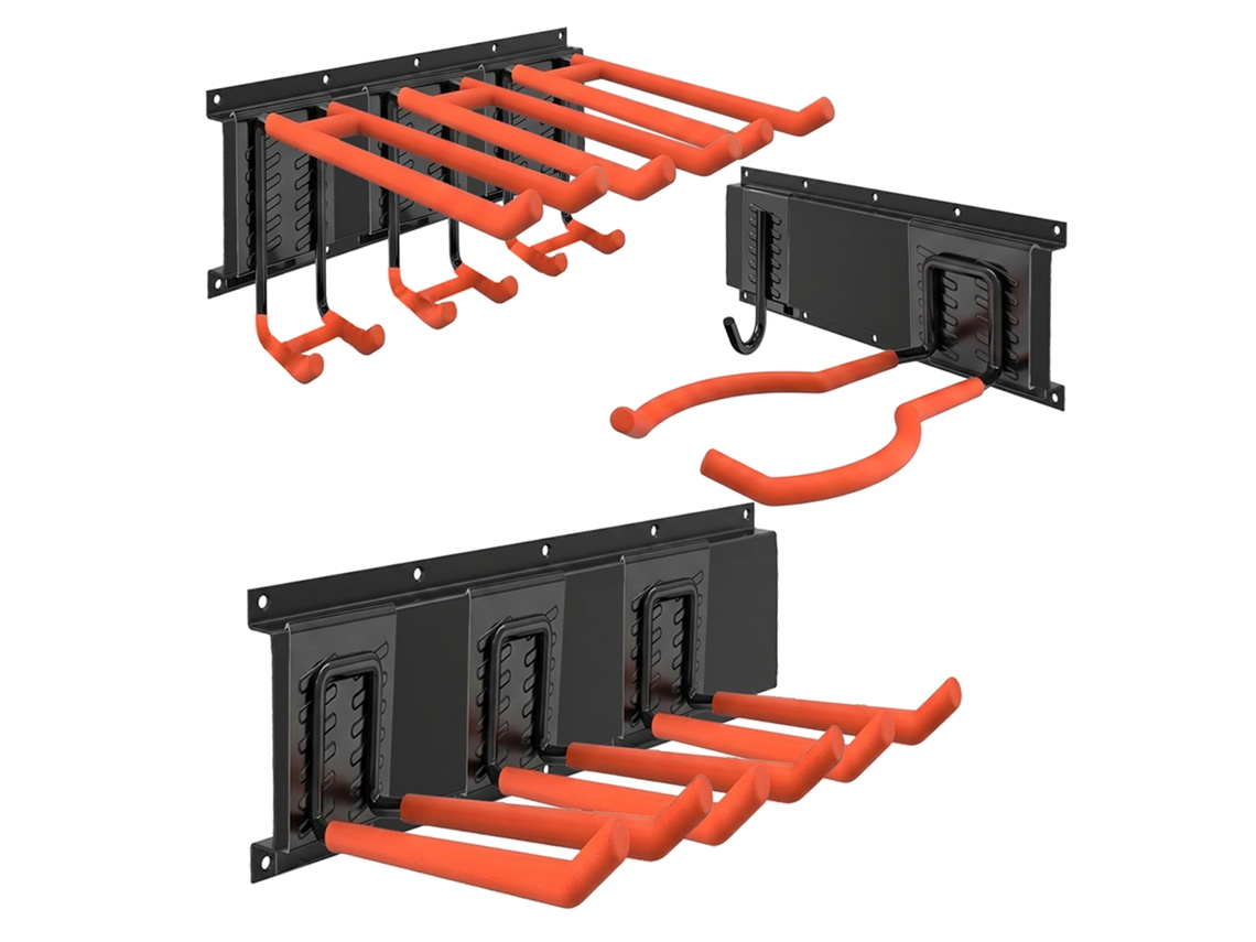 RELAXDAYS, Organizador de Garagem para Montagem na Parede, Trilhos com Ganchos, Preto / Laranja