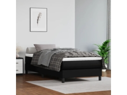 Vidaxl Estrutura De Cama Com Molas 100x200 Cm Couro Artificial Preto