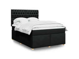 Vidaxl Cama Com Molas/colchão 160x200 Cm Tecido Preto