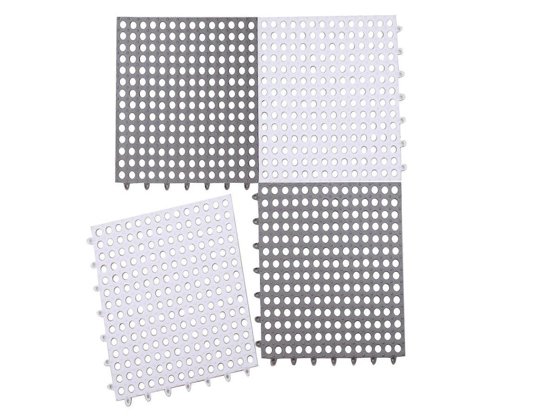 Lurelia Tapete Banho Quadrado Antiderrapante Ventosas Drenagem Macio Atóxico Pvc 11.8x11.8 Polegadas