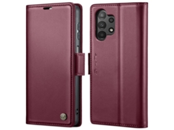 Capa Para Samsung Galaxy A13 4g Borboleta Fivela Litchi Textura De Telefone De Couro Rfid Antirroubo Vinho Tinto