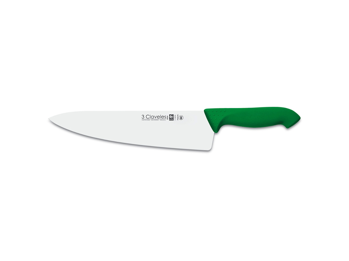 Faca de Chef Proflex Verde com 3 Claveles, 25 cm