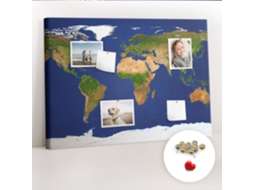 Quadro De Cortiça Com Impressão Grande Mapa-múndi Para O Corredor Espelharte (70x100 Cm)