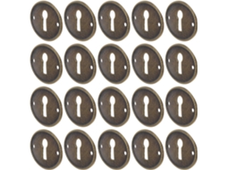 Nuobesty Conjunto De 20-placas Ovais Vintage Ferro Para Orifícios Fechadura, Ideais Para Portas De Armários E Caixas