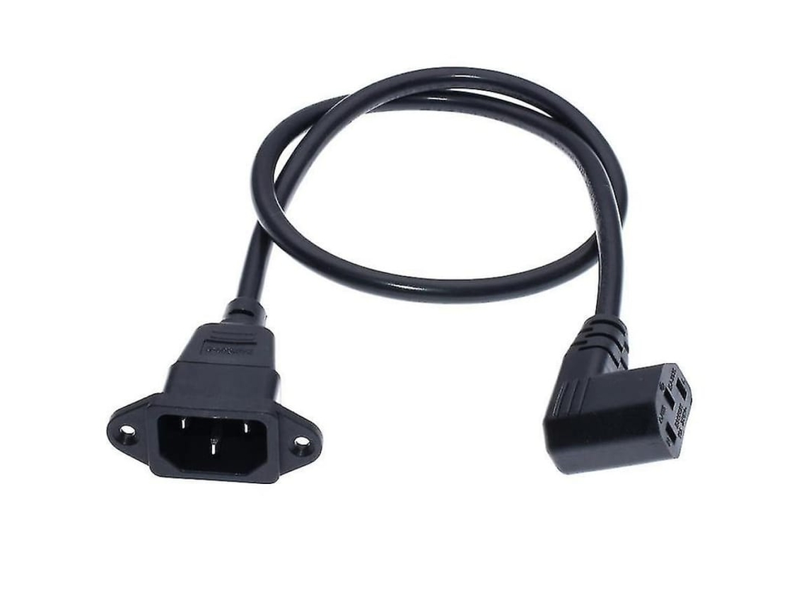 2026-extensor De Cabo Iec320 C14 Para C13, C14 Com Orifícios De Parafuso, Curto, H05vv-f 3g 0.75mm Preto