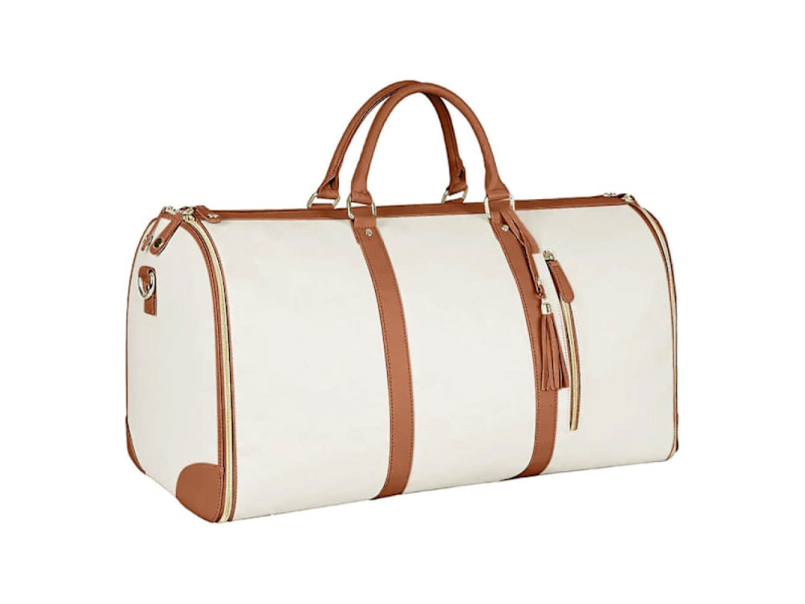 Mala de Viagem AQUAFORGE 2 em 1 couro PU, conversível, bolsa para roupas, preta