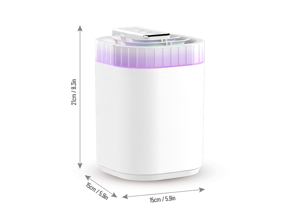 Umidificador de Névoa Fria 3l com Três Bicos Modos de Pulverização Filtração Dupla Silencioso 20db Luz Multicolorida