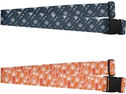 Conjunto De 2 Cintas Bagagem Ajustáveis Em Azul Marinho E Branco Com Estrelas Acessórios Viagem Criativos
