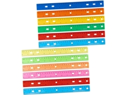 Conjunto De 12 Réguas De Plástico Coloridas, Incluindo Régua Reta E