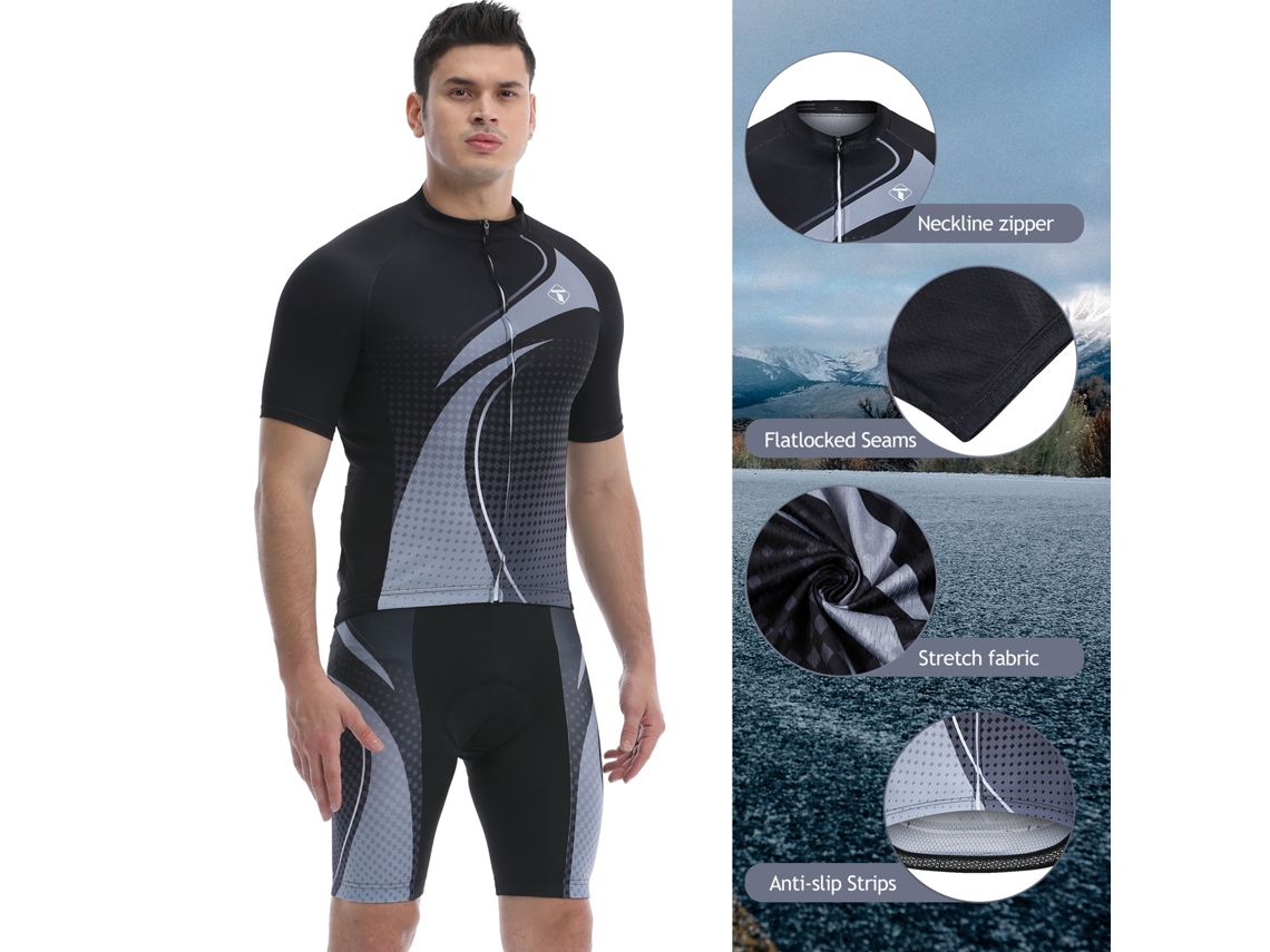 Conjunto de ciclismo Mali, seco rápido, com camisa e calções | S/MARCA