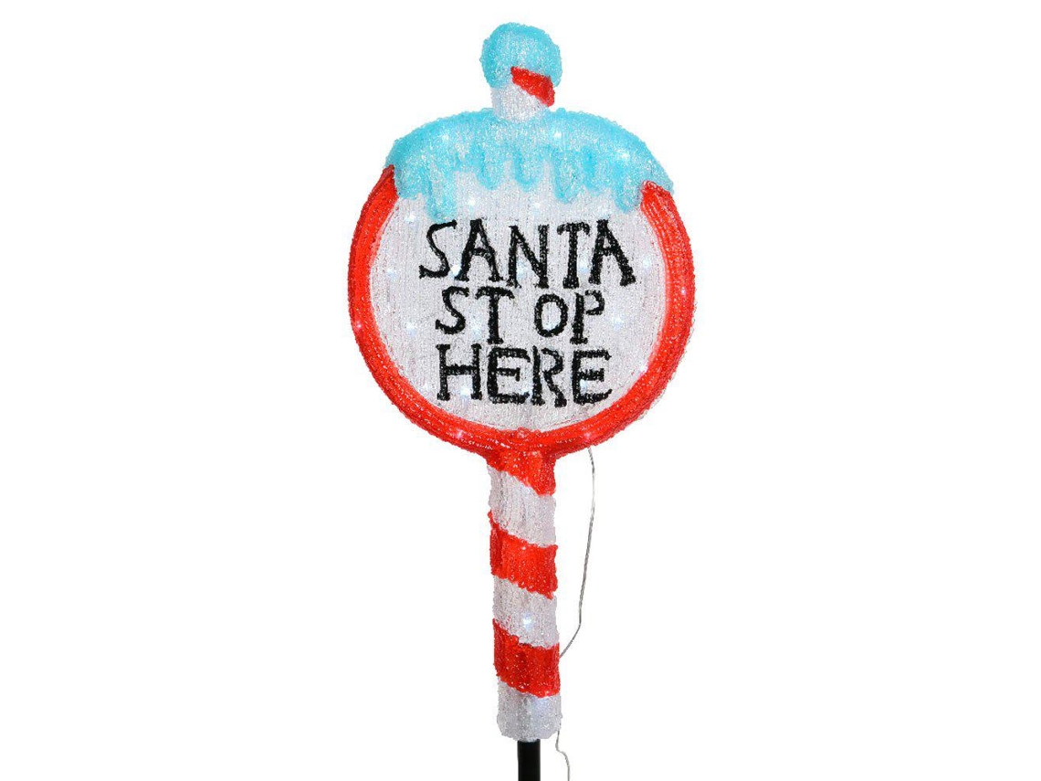 Lumineo Figura Santa Stop Here 93 Cm