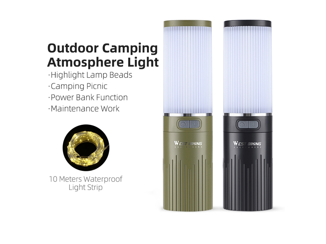 Luz de Camping Led com Modos e Banco de Energia