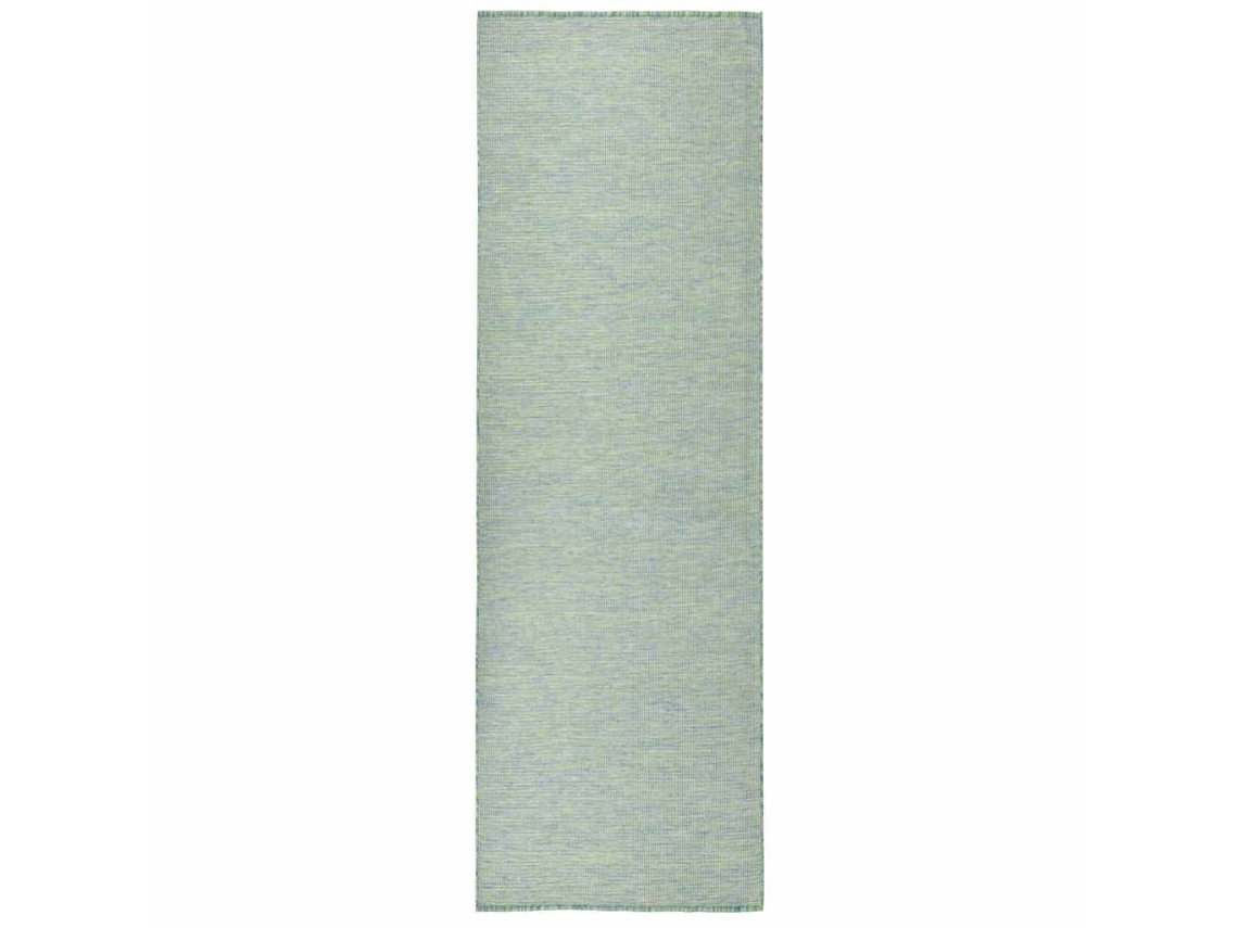 Vidaxl Tapete De Tecido Plano Para Exterior 80x250 Cm Turquesa