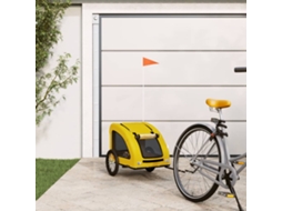 Vidaxl Reboque Bicicleta P/ Animais Tecido Oxford/ferro Amarelo